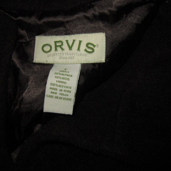 Orvis 6 Alpaca Wool Coat Jacket Brown Hood Button Heavy Soft Peru Incalpaca TPX - Picture 3 of 3